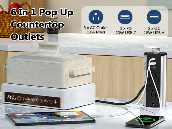 pop up outlet for countertop