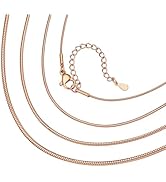 ChainsHouse Snake Chain Necklace for Women 1.2mm, 14-30" Adjustable with 5cm Extender for Pendant...