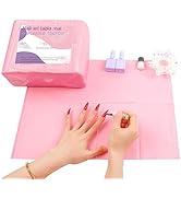 BOMOQING 125PCS Disposable Nail Art Table Mat, Waterproof Nail Tips Art Table Towels Mat, 3 Ply N...