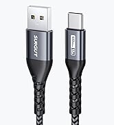 Sinelink USB to USB-C charging cable with braided black cord, reinforced connectors, and strain relief design.