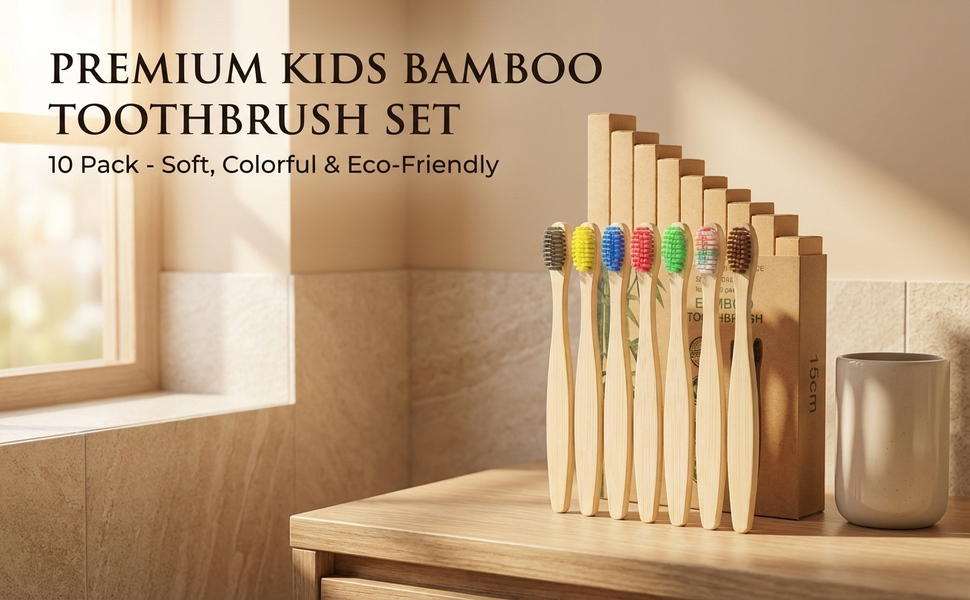PREMIUM KIDS BAMBOO TOOTHBRUSH SET