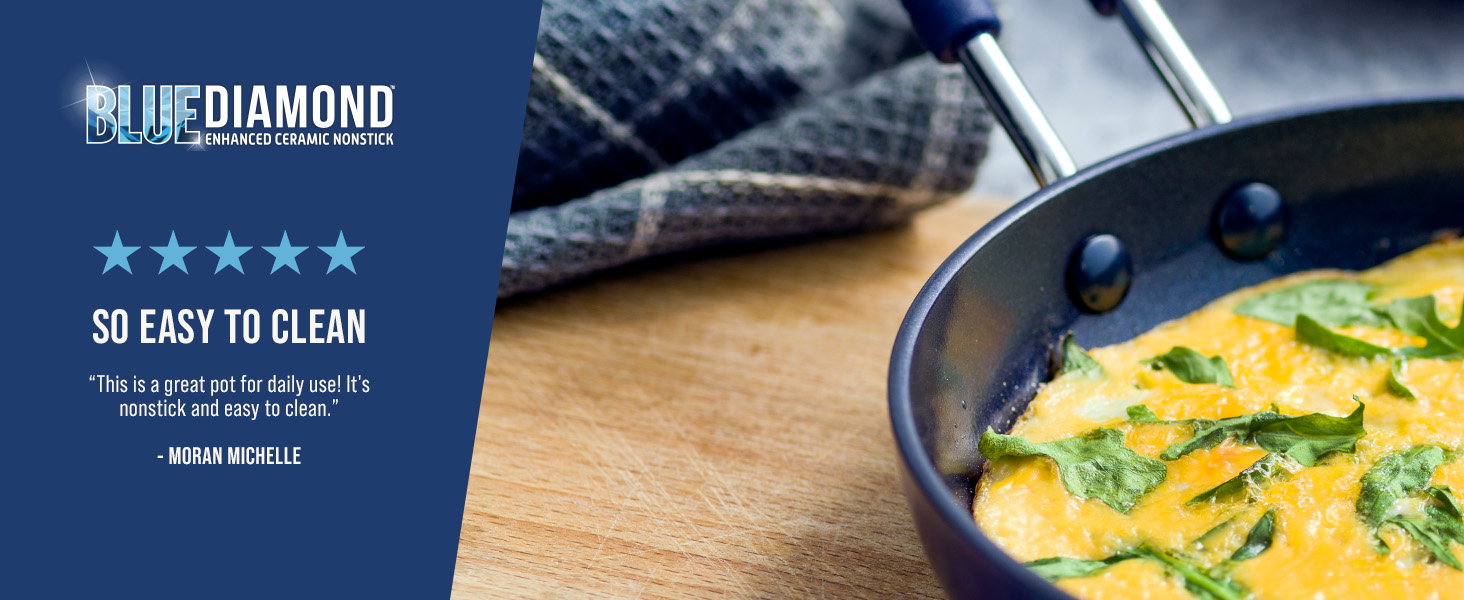 BlueDiamond, Ceramic Nonstick, PFAS-Free, Non-Toxic, Cookware, Saucepan, Classic