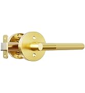 HOSOM Interior Passage Door Handle Satin Brass Passage Door Lever for Closet Hall Heavy Duty Gold...