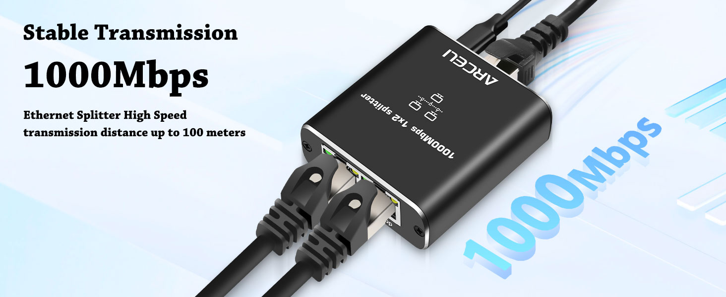 Gigabit Ethernet Splitter 1 to 2