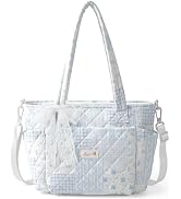 WOBAGMEN Quilted Lunch Box for Women,Insulated Lunch Tote Bag for Women for Work, Coquette Large ...