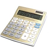 Meichoon Desktop Calculator Standard Function Solar Battery Dual Power with 12 Digit Large LCD Di...