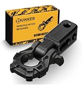 BUNKER INDUST Shackle Hitch Receiver 3/4" D Ring Shackle w/Trailer Hitch-Fits 2" Receivers,Offroa...