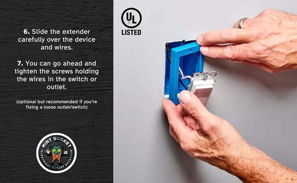 fix loose switch with mint bucket outlet box extenders