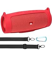 co2CREA Silicone Travel Case Replacement for JBL Charge 4 Waterproof Bluetooth Speaker (Red Case)