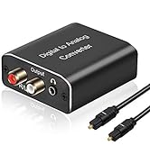 Digital to Analog Audio Converter, Hdiwousp 192 kHz DAC Digital Coaxial and Optical Toslink to An...