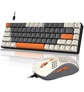 LexonElec 60% RGB Gaming Keyboard and Mouse Combo,Wired Mechanical Keyboard,68 Keys TKL Compact M...