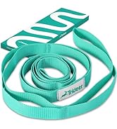 Trideer Stretching Strap Yoga Strap Yoga Band for Physical Therapy, 10 Loop Non-Elastic Yoga Stra...