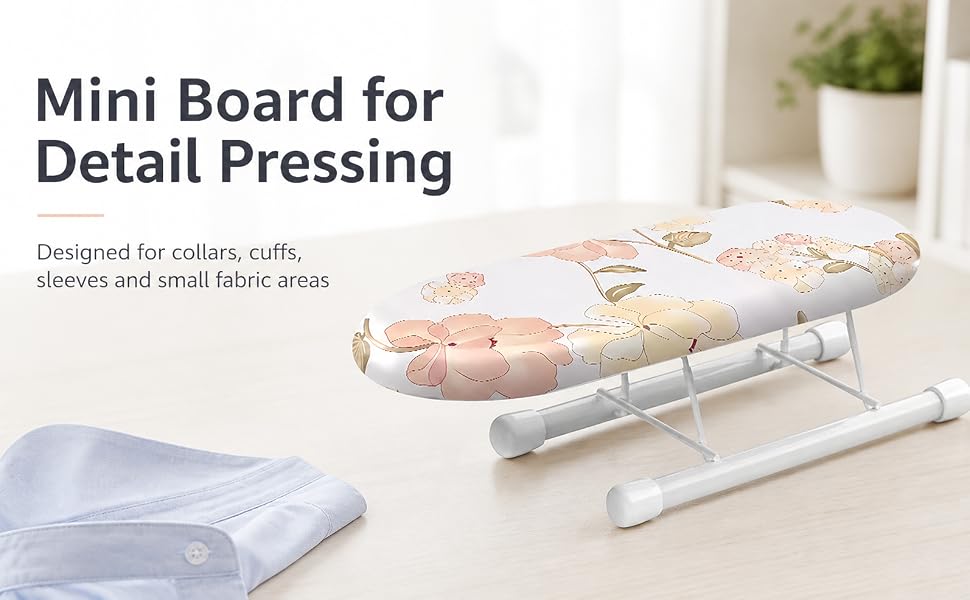 10.2 inch mini ironing board for collars cuffs sleeves and small fabric areas