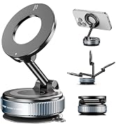 Vacuum Magnetic Phone Holder for Car 360°Adjustable Suction Cup Phone Mount Foldable Vacuum Magne...