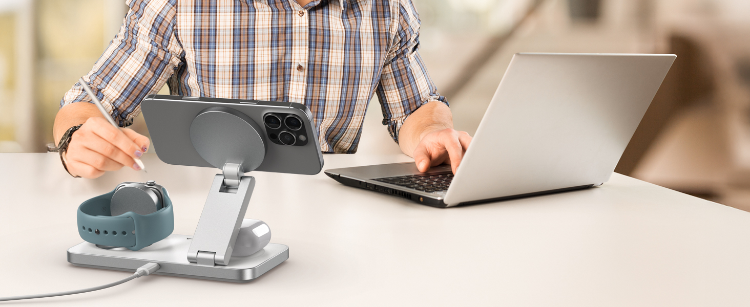 foldable 3 in 1 wireless charging station