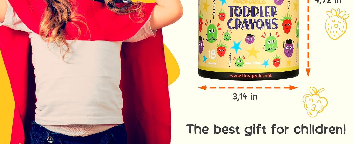 TinyGeeks Toddler Crayons Set of 18