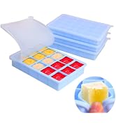 1 Tbsp &amp; 2 Tbsp Silicone Freezer Molds with Lids,100% Platinum Silicone Freezer Trays, Oven &amp; Mic...