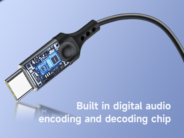Wired Earbuds USB C Built in digital audio encoding and decoding chip usb c earphones