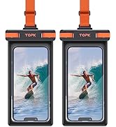 TOPK Waterproof Phone Pouch, 2-Pack IPX8 Waterproof Phone Case Compatible for iPhone 14 13 12 11 ...