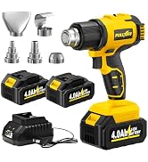 FULLYEA Heat Gun Cordless, 550? Fast Heating Gun, 2-Temperature Setting, Portable Hot Air Guns wi...