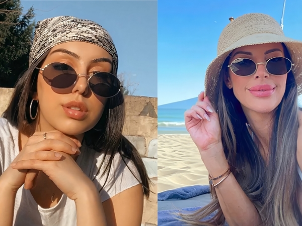 retro trendy oval sunglasses 90s fashion vintage cute chic lightweight glasses summer vacation beach