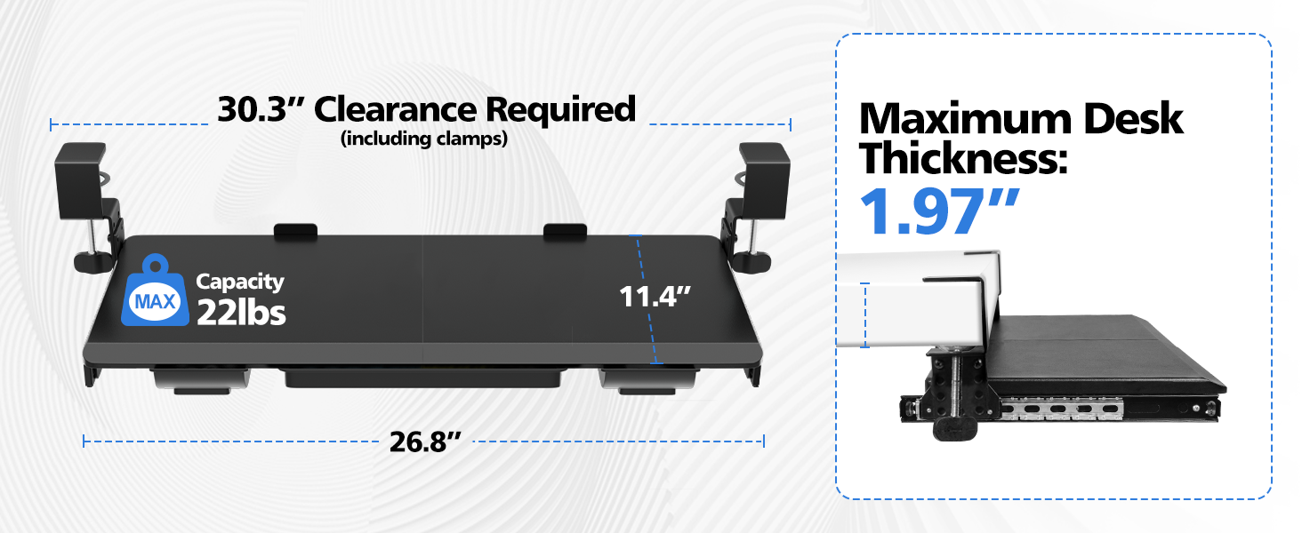 MAX DESK THICKNESS 1,97INCH