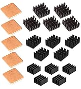 Easycargo 20pcs Raspberry Pi 4 Heatsink Kit Aluminum + Copper + 3M 8810 Thermal Conductive Adhesi...
