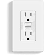 ELEGRP GFCI Outlet 15 Amp, Self-Test GFI Electrical Outlet with Thinner Design, TR Tamper Resista...