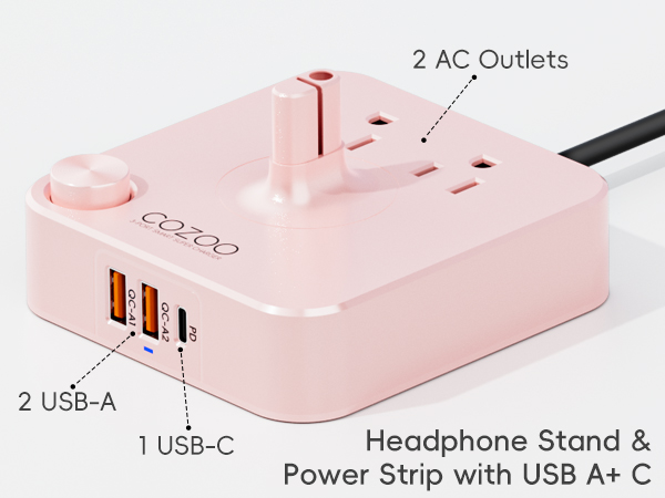 Headphone Stand with USB Charger