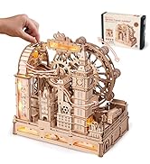 ROBOTIME Wooden Town Marble Run - 3D Wooden Puzzles for Adults EGB01 Night City Marble Run Kit - ...