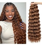 Eerya Long Curly Braiding Hair 18 Inch 4 Packs Ocean Wave Crochet Hair for Black Women Deep Wave ...