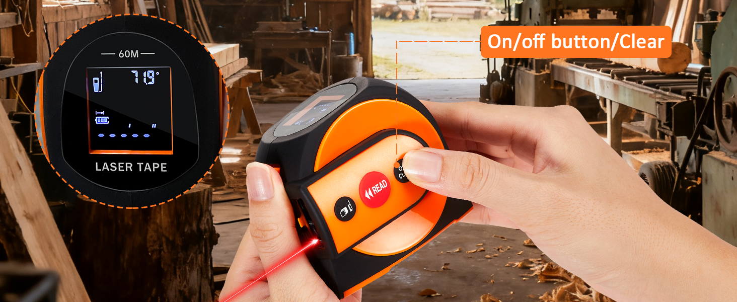 digital tape measure with laser and level