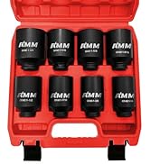 AMM 8PCS 1/2" Drive Deep Impact Socket Set, SAE Spindle Axle Nut Impact Socket, 6 Point, CR-MO, 1...