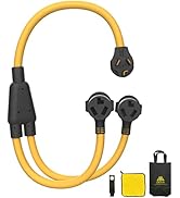 30 amp splitter 3 Prong Dryer Y Splitter L-Prong NEMA 10-30P Male to 2 x NEMA 10-30R Female, 30 A...