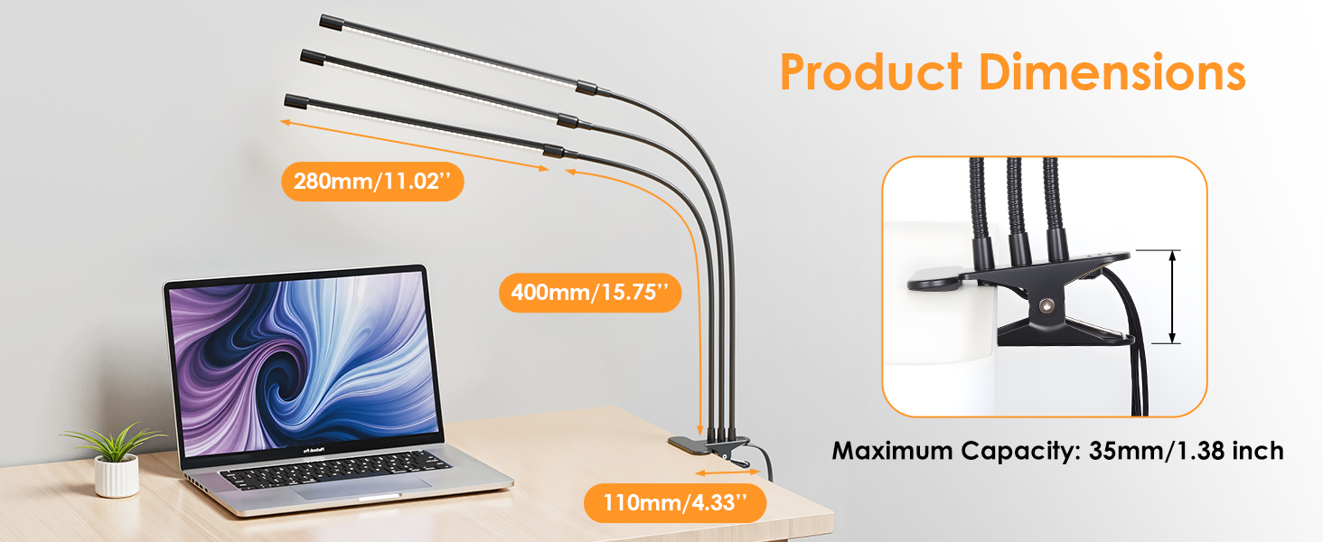 desk lamp with sturdy clamp for office home