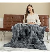 Faux Fur Electric Throw Blanket for Couch - 50