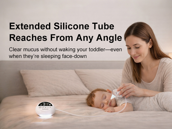 nasal aspirator with extended silicone tube