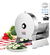 VEVOR Electric Vegetable Slicer, 0-0.5"/0-12mm Thickness Adjustable Commercial Slicer Machine, Co...