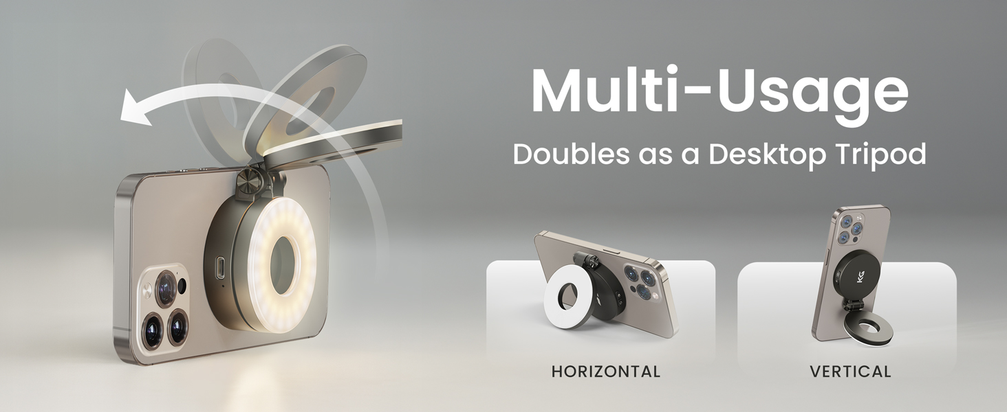 magnetic selfie light for iPhone video recording