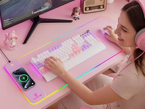 TARKARI Magnetic Wireless Charging RGB Mouse Pad