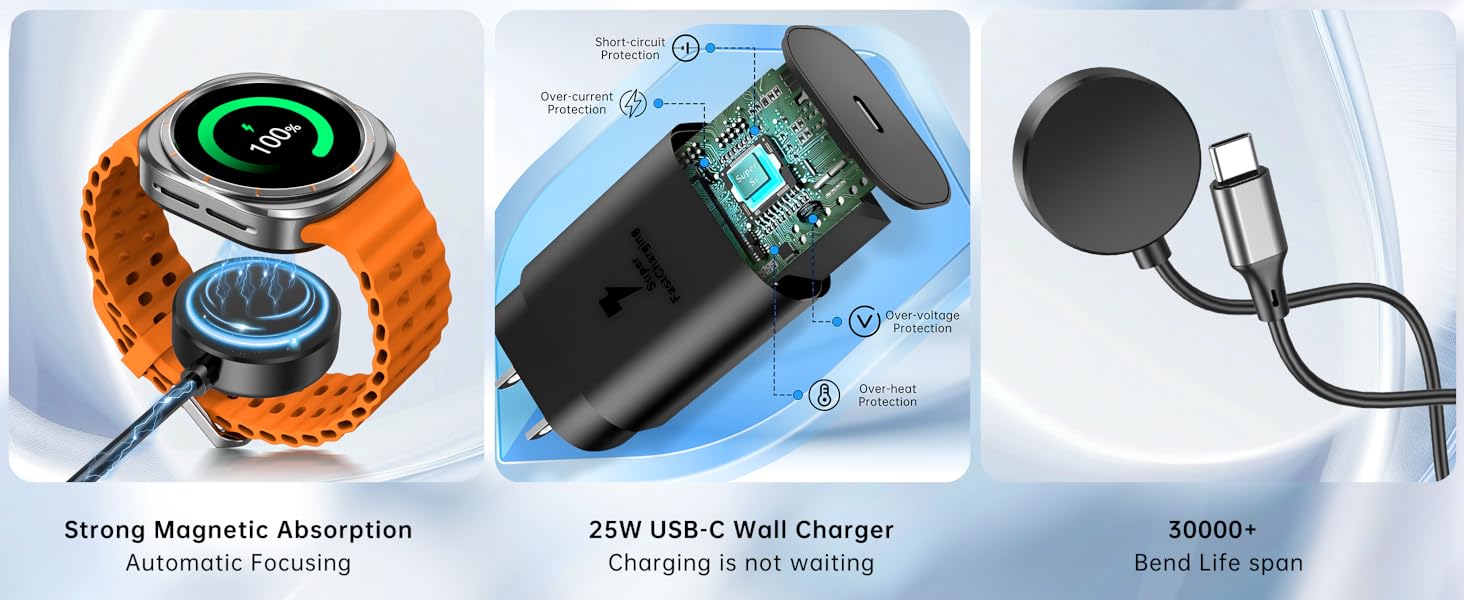 smart watch charger magnetic galaxy watch charger fast charging samsung watch 6 classic