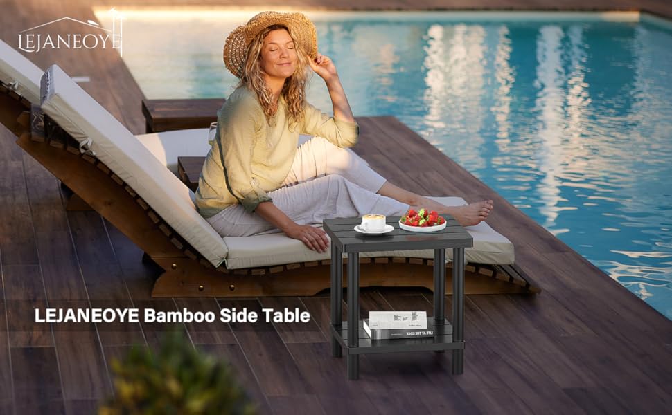 LEJANEOYE bamboo side table