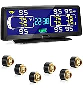Hieha Rv Tire Pressure Monitoring System, 7.84” Solar TPMS for Rv Travel Trailer Coach Truck Fift...