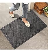 HIYARD Durable Front Door Mat, Absorbent Muddy Dirt Resist Welcome Door Mats Outdoor Indoor, Heav...