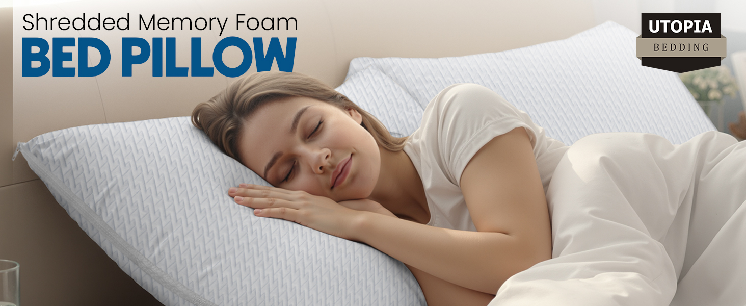 cooling pillow, shredded memory foam pillows, queen pillows, king size pillows hotel quality