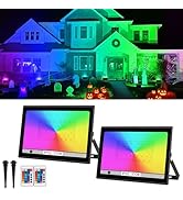 T-SUN RGB Led Flood Light 100W,Outdoor Flood Light 1000W Equivalent 10000Lm Christmas Light Color...