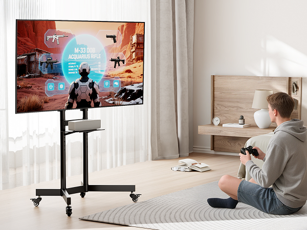 portable tv stand on wheels