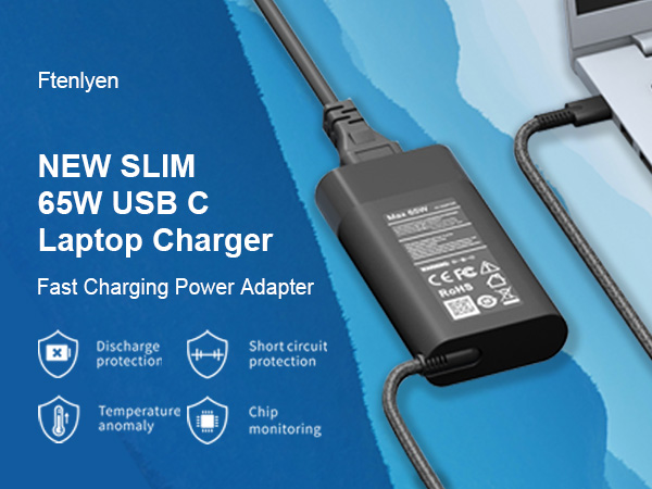 SLIM USB C LAPTOP CHARGER 65W