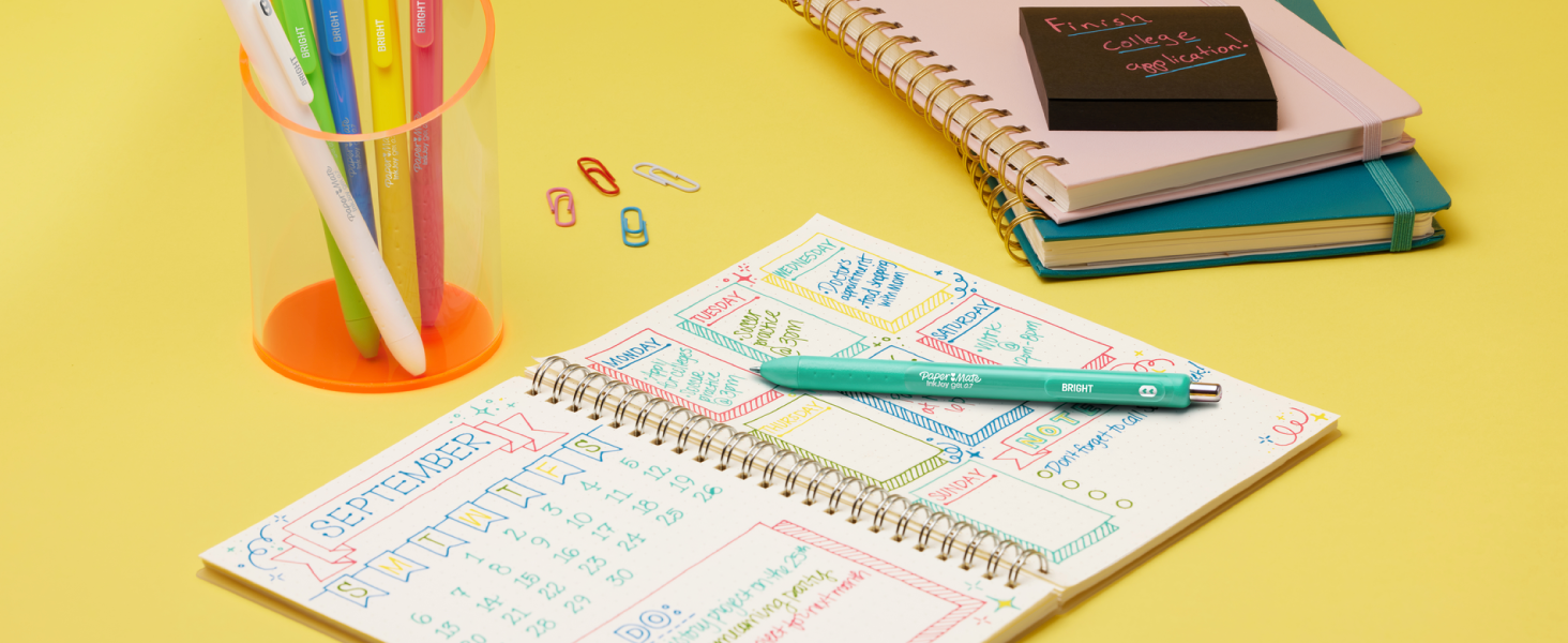 pen cup inkjoy gel bright desk notes sticky paper office organize table teacher kid paper mate 