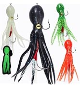 DAMIDEL 4 Pcs Simulation Octopus Fishing Lures Bait Kit, 4.5in/ 23g, 3D Holographic Eyes,Butterfl...